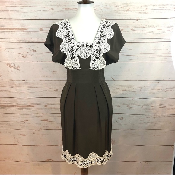 NWT Milly Crochet Lace Silk Cottagecore Dress - Picture 2 of 12